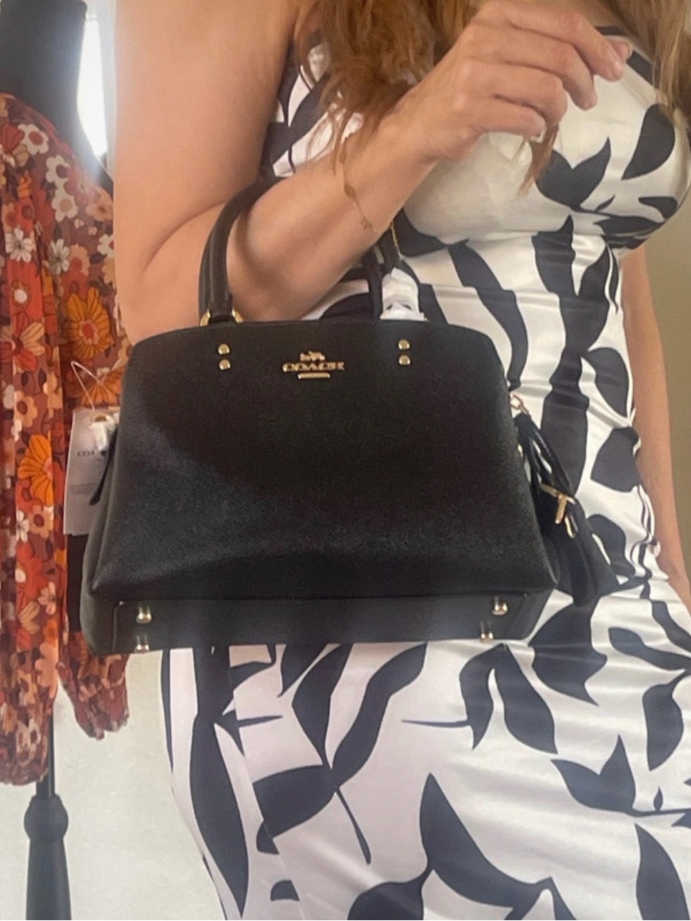 Beautiful Coach Black Leather Mini Satchel carryall with Gold Hardware